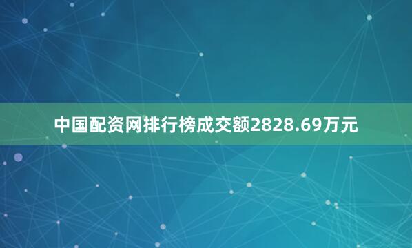 中国配资网排行榜成交额2828.69万元